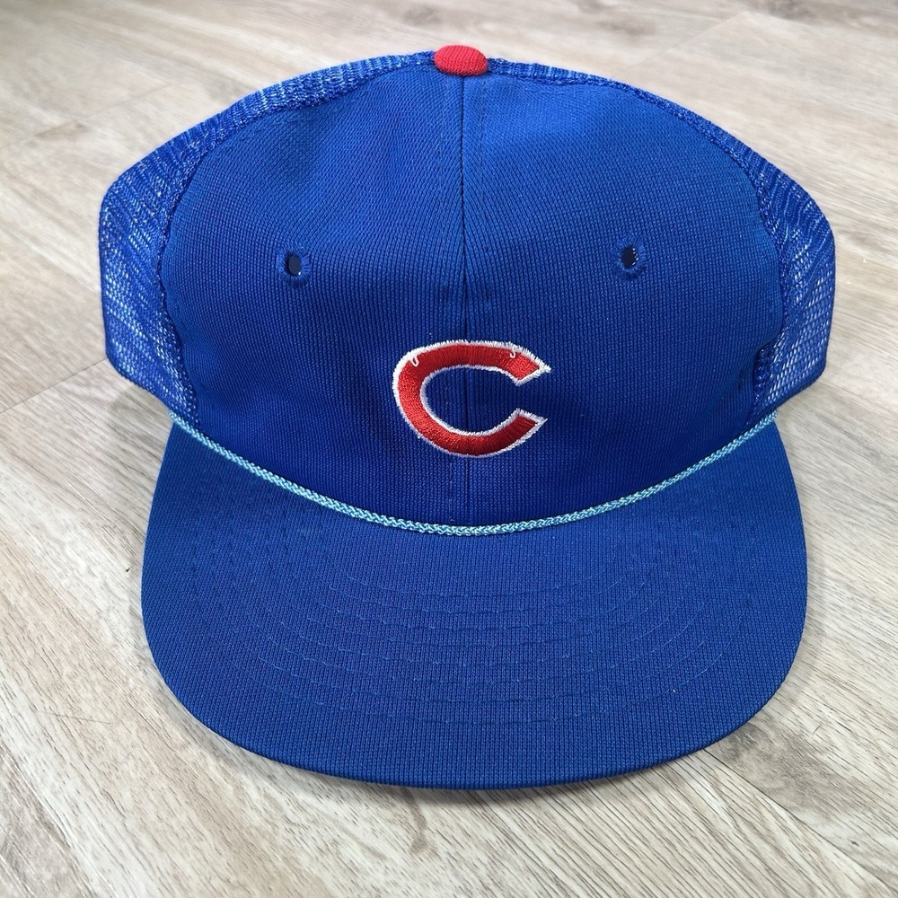 VTG Chicago Cubs Snapback Hat MLB Baseball Twins Enterprise Blue Trucker Cap